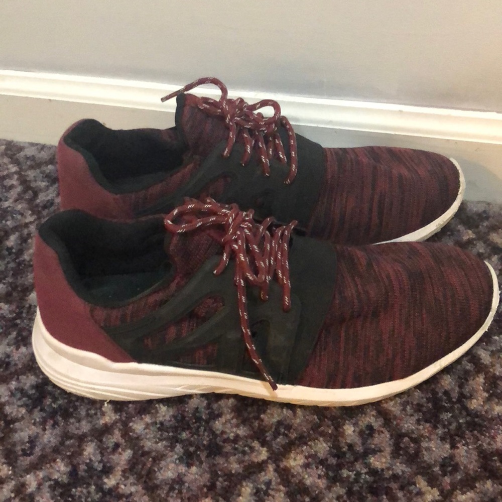 Red running sneakers